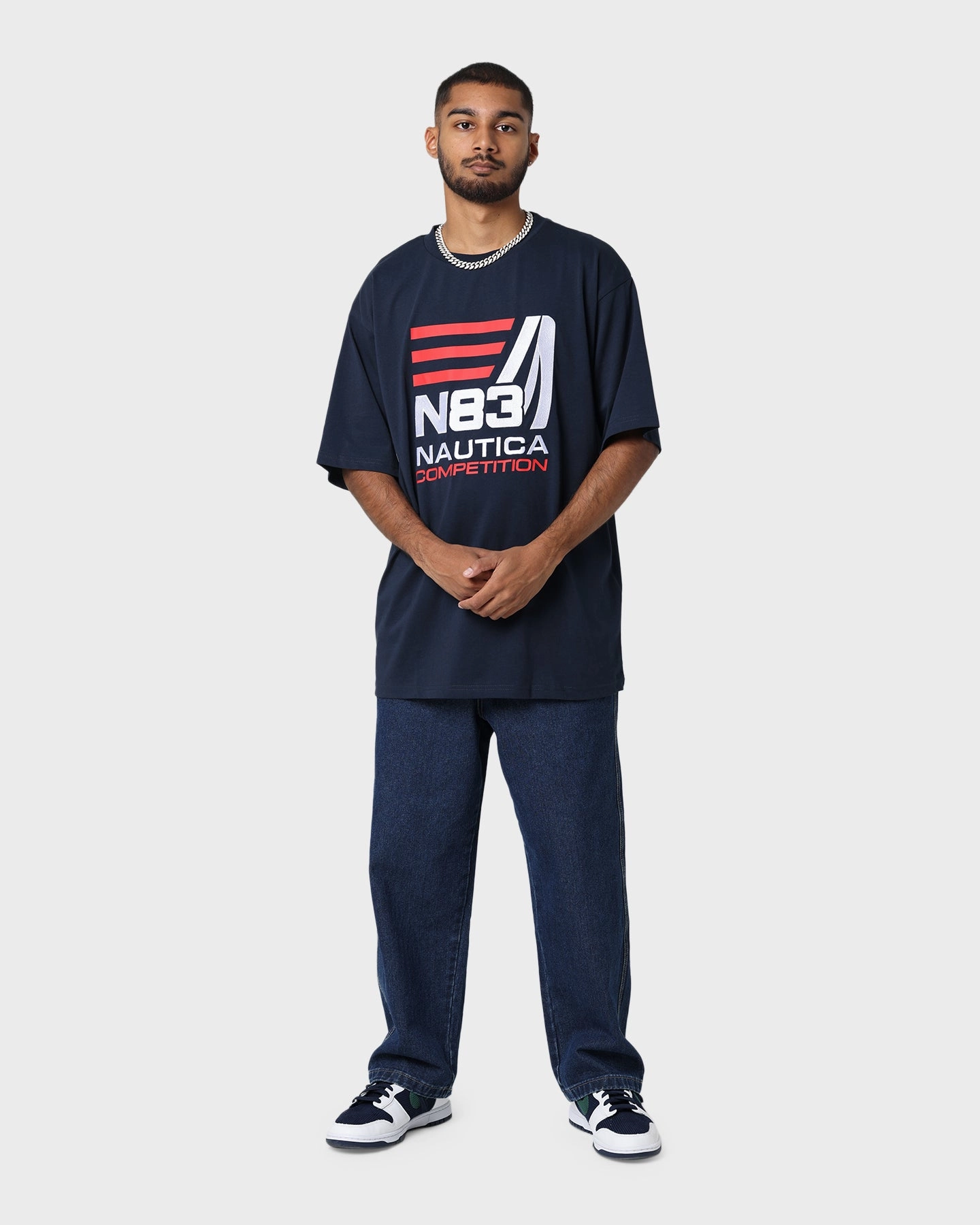 Sporty Layer Nautica Finley Oversized T-Shirt Dark Navy