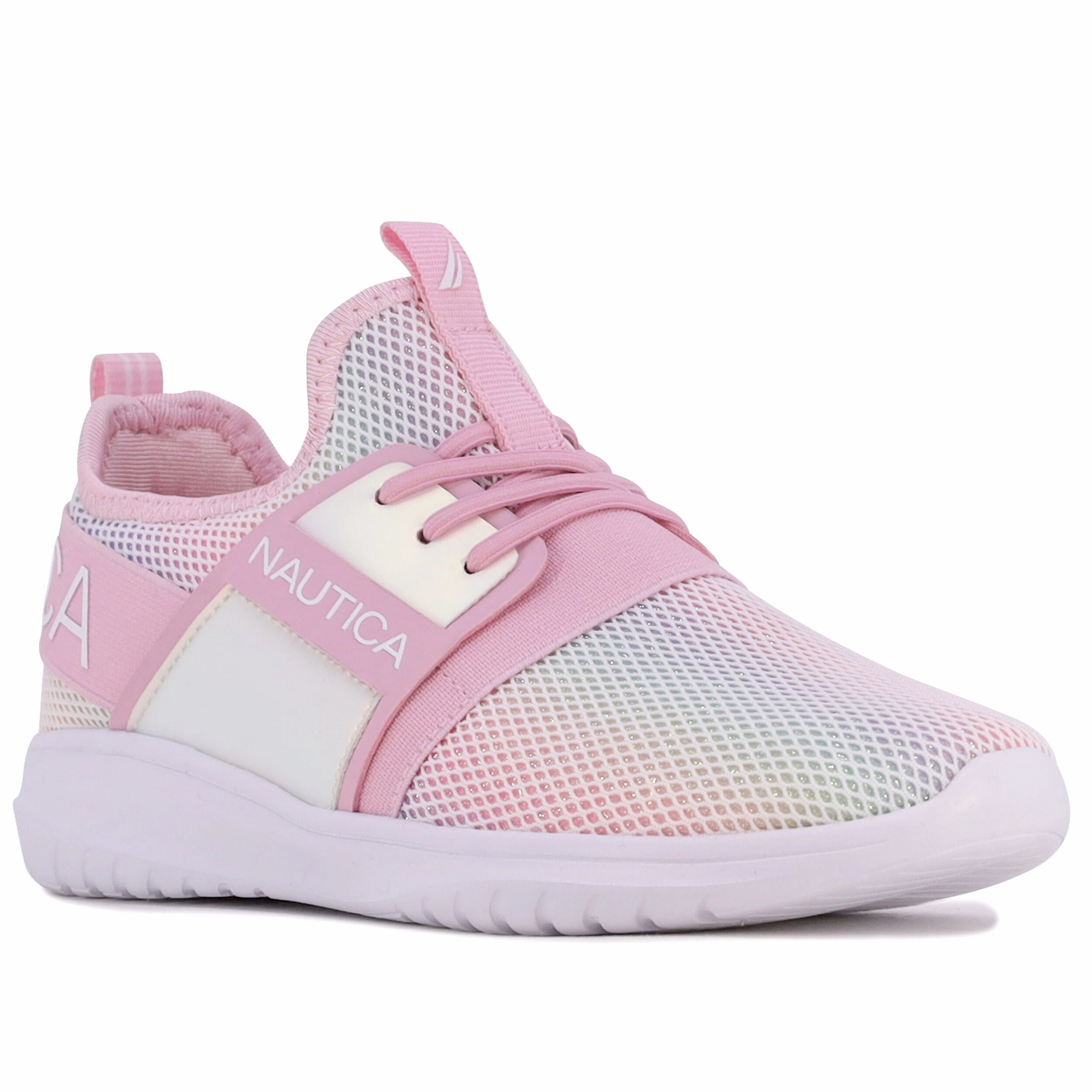 Flat Sole Lightweight Responsive Cushioning Nautica Girls' Logo Lace-Up Sneaker