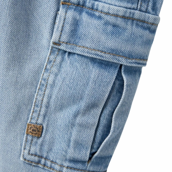 neme it pantalone cargo in jeans da junior Msilas 13237339 6650 blu chiaro School Fit