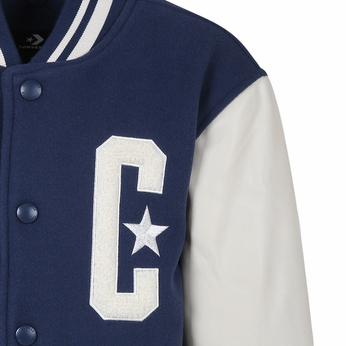 Converse giubbotto felpa Bomber Varsity 9CG132-BFK blu Eco Friendly Insulation