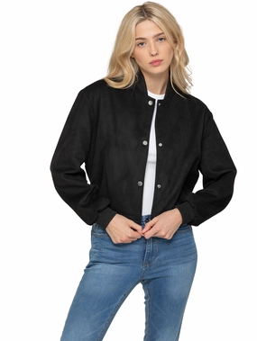 Enzo | Womens Suede Bomber Jacket Job