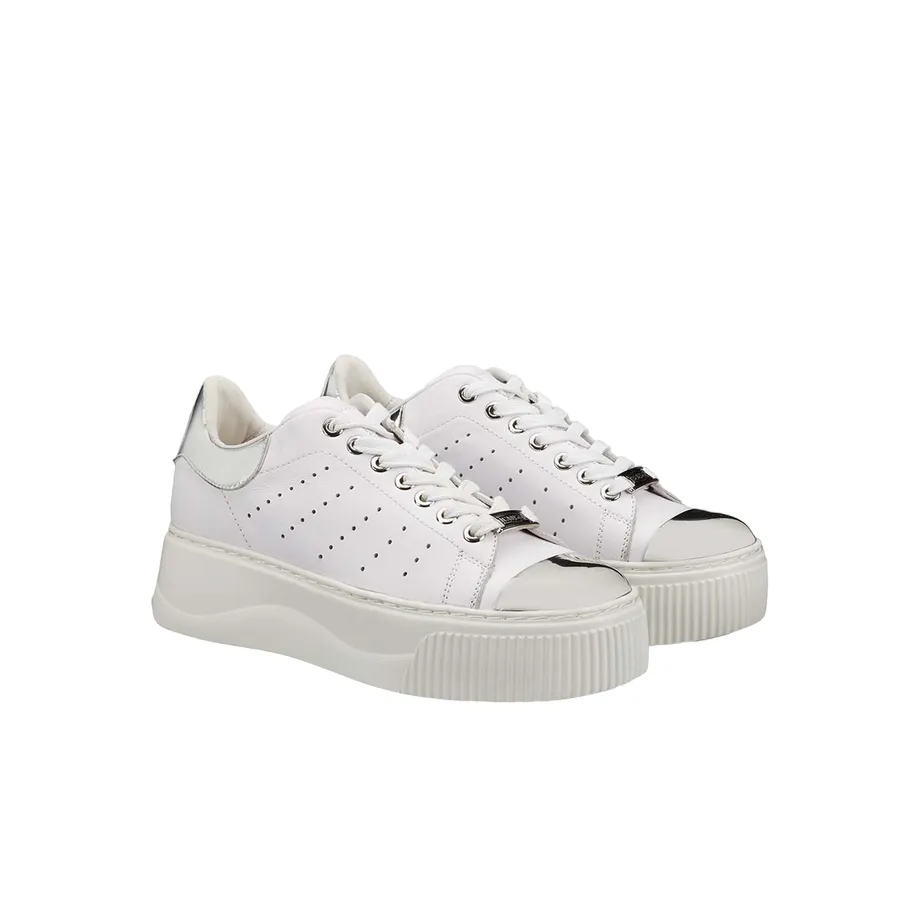running for corporate events technological - event running shoes Cult scarpa sneakers da donna in pelle con zeppa  Perry 3162 Low CLW316207 bianco argento