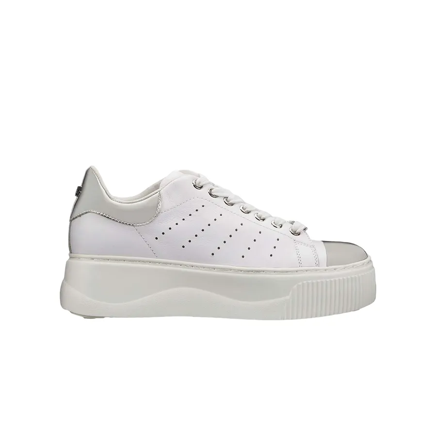 Cult scarpa sneakers da donna in pelle con zeppa  Perry 3162 Low CLW316207 bianco argento Max Air