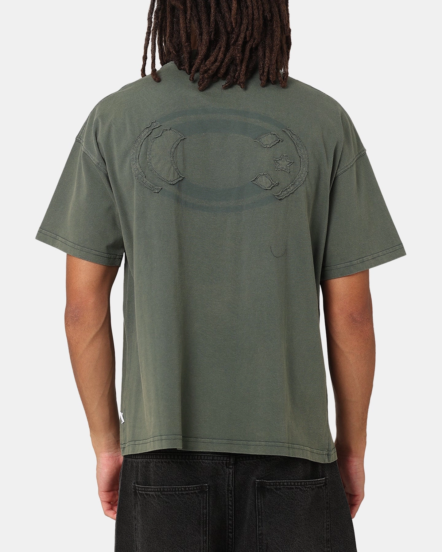 Light Casual Wear Basic Wear Carre Con-Star Oversized T-Shirt Rinsed Moss Green