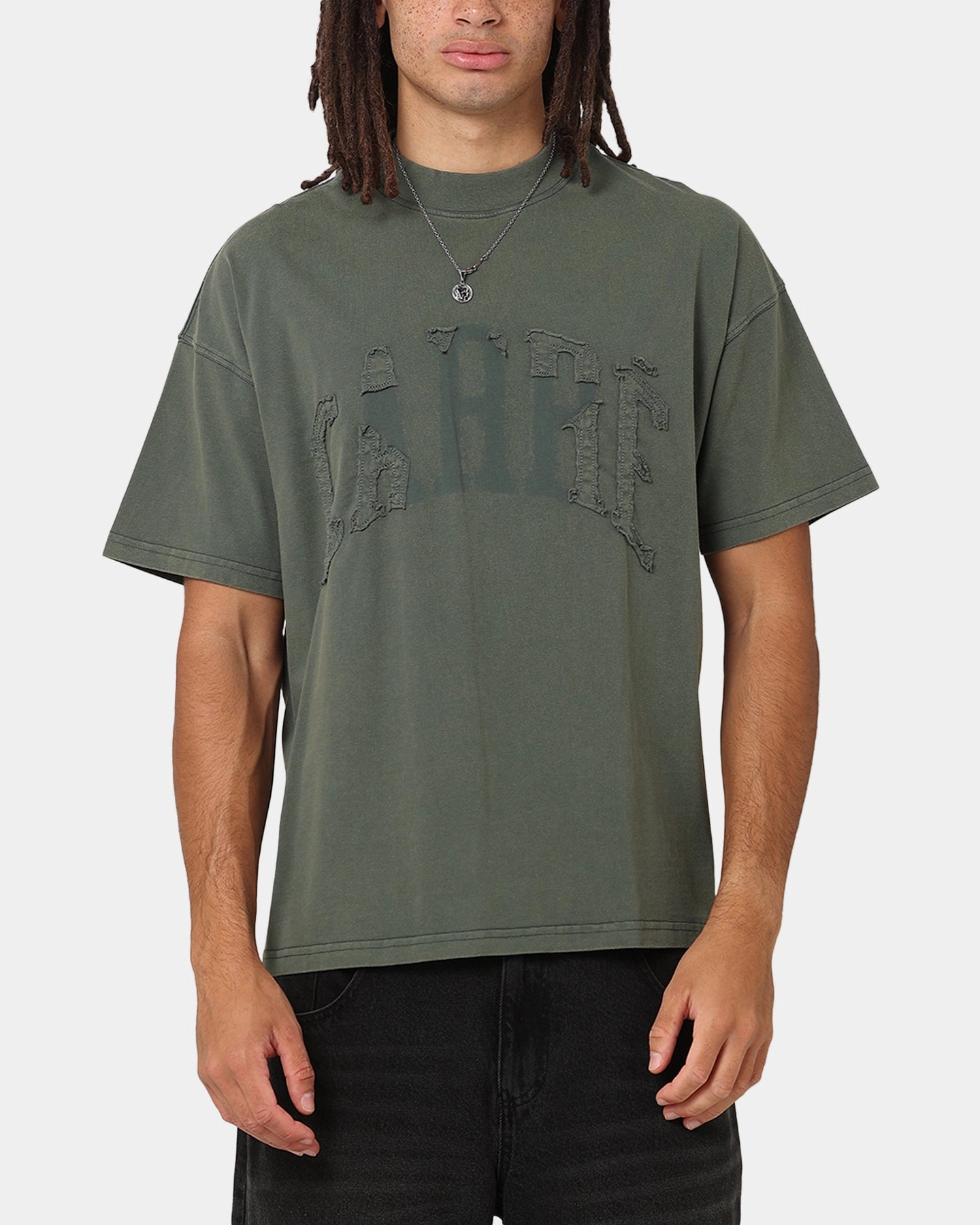 Comfy Essentials Wear Carre Con-Star Oversized T-Shirt Rinsed Moss Green