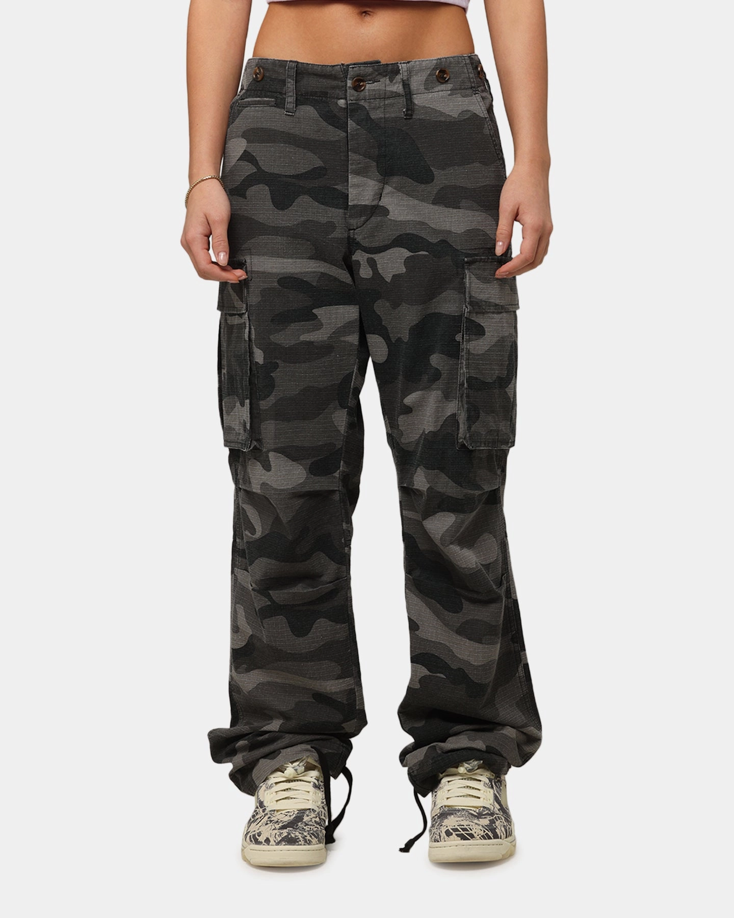 XXIII Torrent Cargo Pant Washed Black Camo GussetedCrotch Sporty Function
