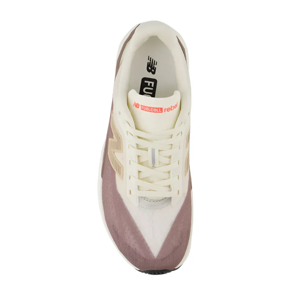 New Balance Men's Fuelcell Rebel v5 Running Shoes in Angora/Earth Shadow/Sea Salt AW25 Dynamic Response Foam