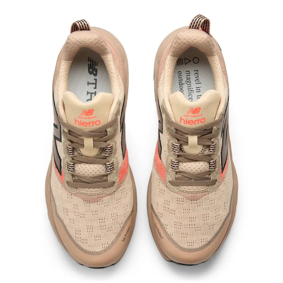 Foot Structure low - arch - feature shoes New Balance Men's Hierro V9 Trail Shoes in Desert Clay/Earth Shadow/Urgent Red AW25