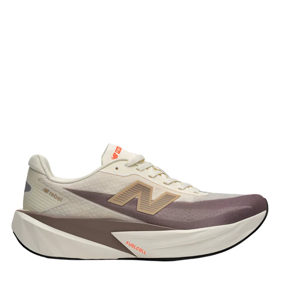 New Balance Women's Fuelcell Rebel v5 Running Shoes in Angora/Earth Shadow/Sea Salt AW25 Everyday Activity
