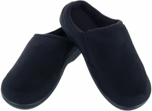 New Men's isotoner Microterry and Waffle Travis Hoodback Slippers, black, Sz L 9.5-10.5