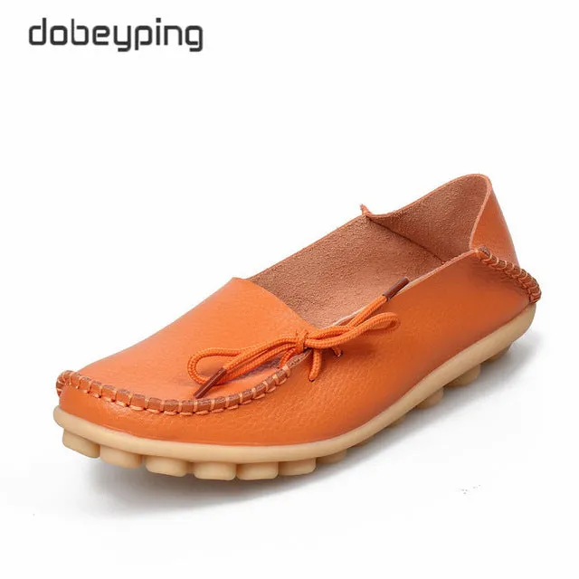 New Moccasins Women Flats  Autumn Woman Loafers Genuine Leather
