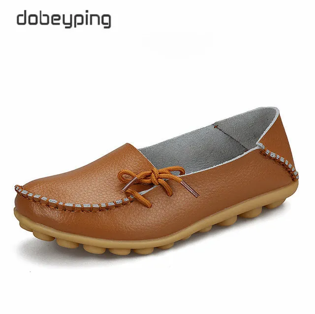 New Moccasins Women Flats  Autumn Woman Loafers Genuine Leather