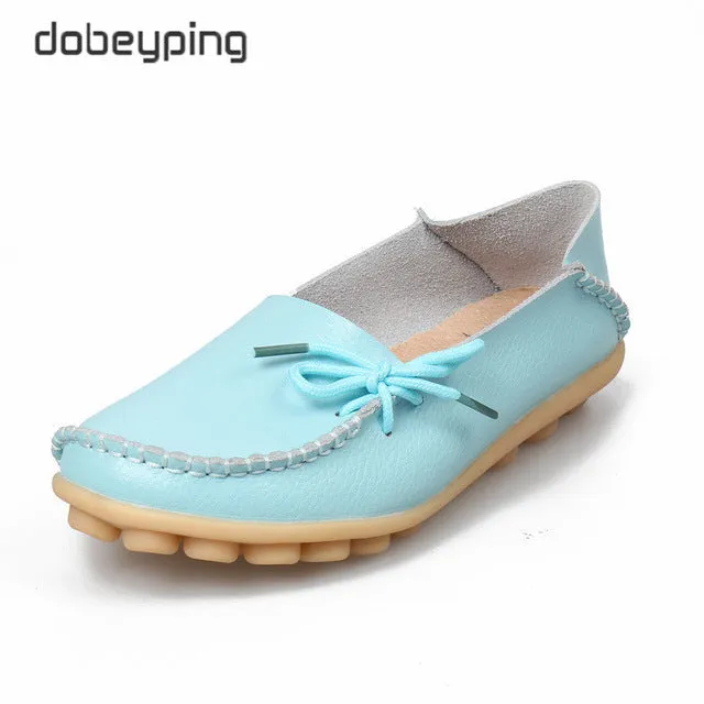 New Moccasins Women Flats  Autumn Woman Loafers Genuine Leather