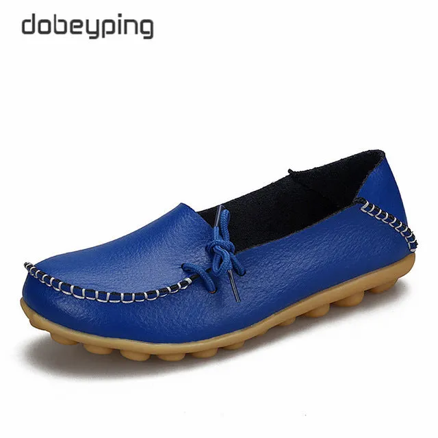 New Moccasins Women Flats  Autumn Woman Loafers Genuine Leather