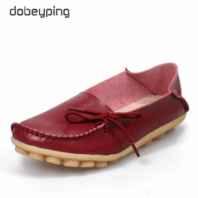 New Moccasins Women Flats  Autumn Woman Loafers Genuine Leather