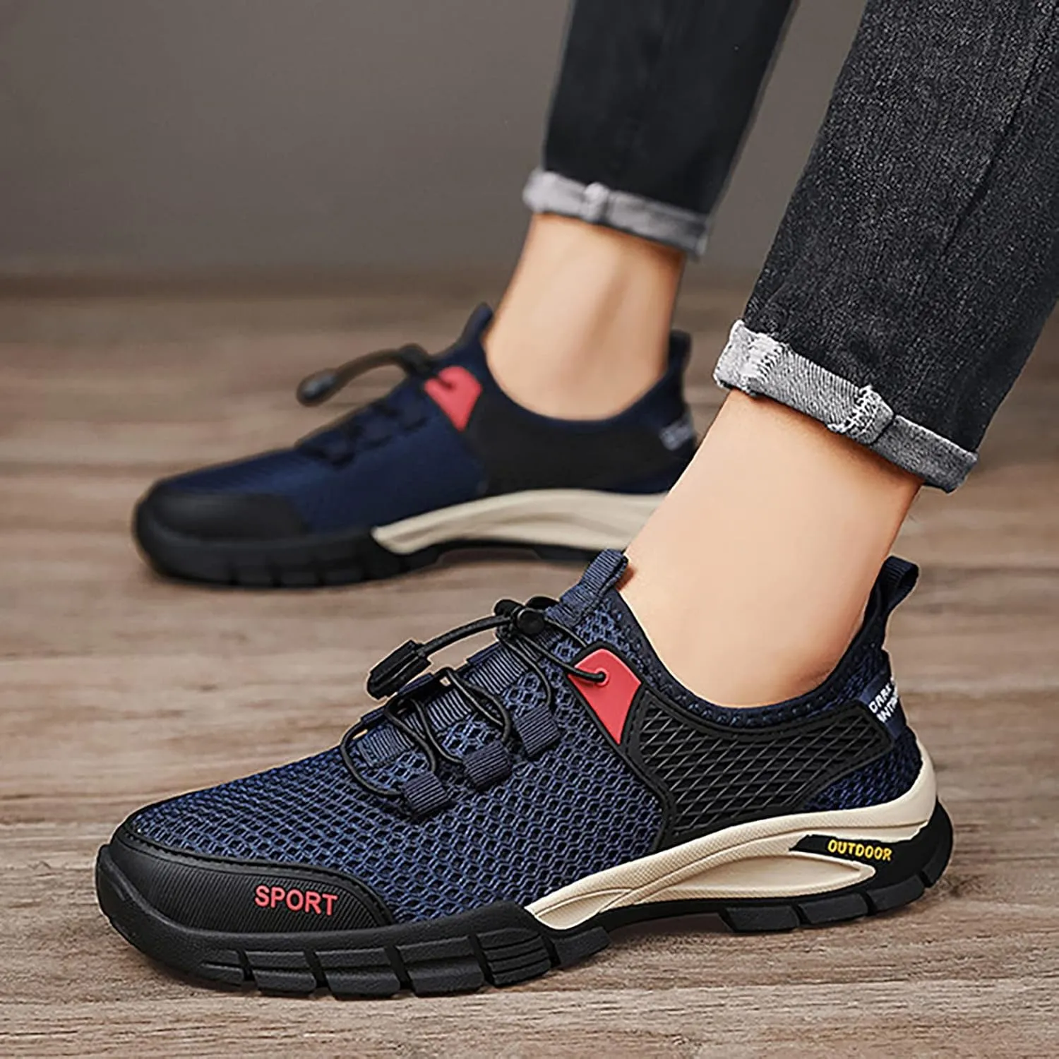 New Summer Mesh Shoes Men's Breathable Casual Shoes Sports Versatile Daily Hollow Sandals Sports Mens Sneaker Boots Water Sho