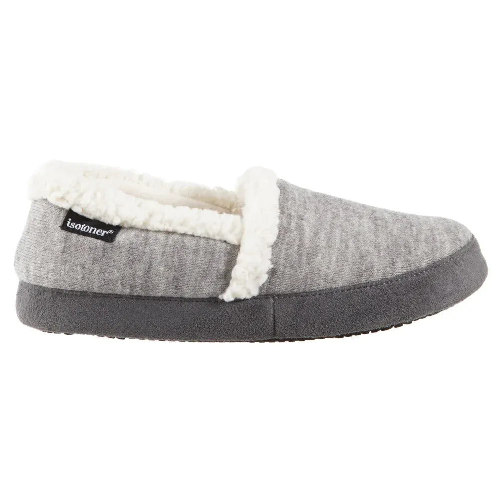 New with tags! Isotoner Women’s Microsuede Marisol Closed Back Slippers in Light Grey, Sz S 5-6