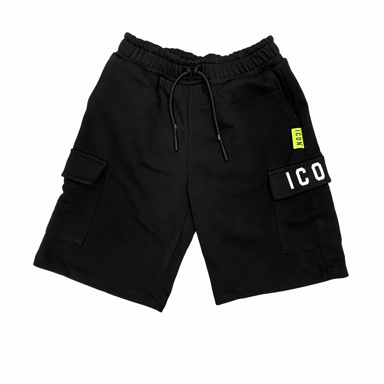 Icon pantaloncino sportivo cargo da ragazzo con logo IBSH00689 nero Mother's Day gift