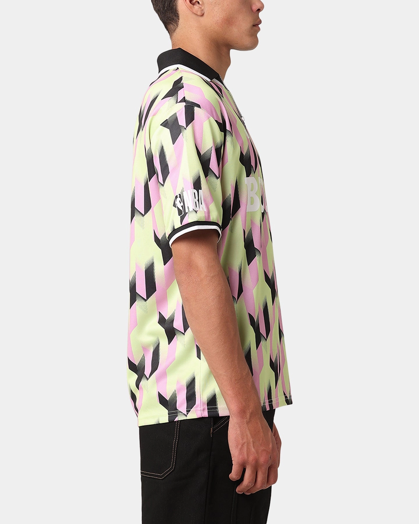 Double Layered Edging New Era Chicago Bulls NBA Soccer T-Shirt Green Pastel