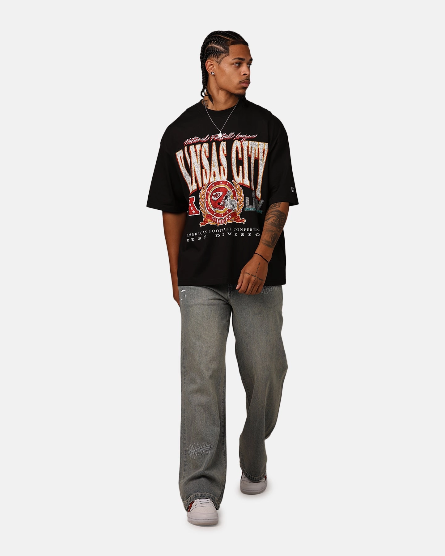 Fade Resistant Coating Light Style Trend New Era Kansas City Chiefs Oversized Essentials T-Shirt Black