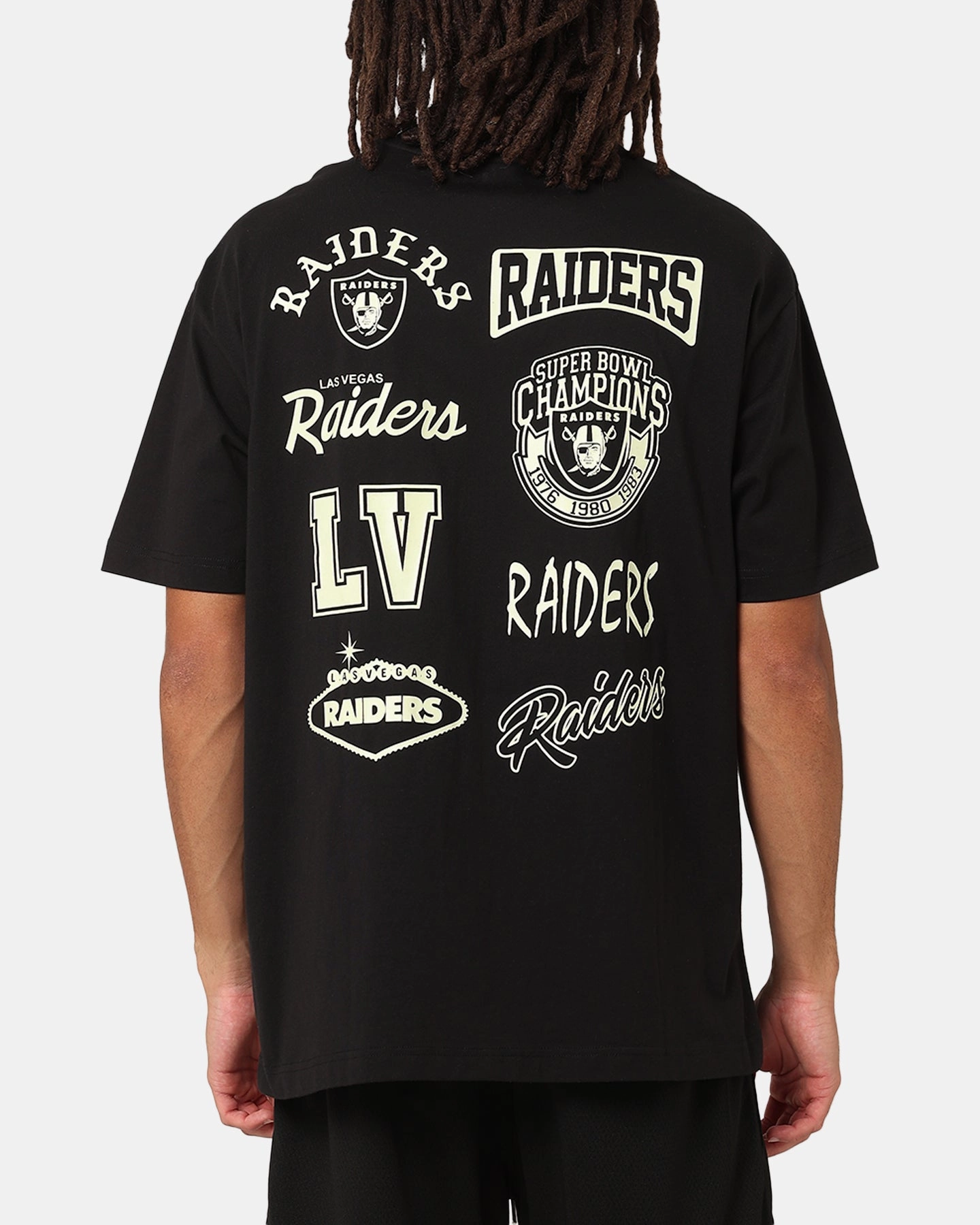 New Era Las Vegas Raiders Oversized Glow T-Shirt Black Minimalist Aesthetic
