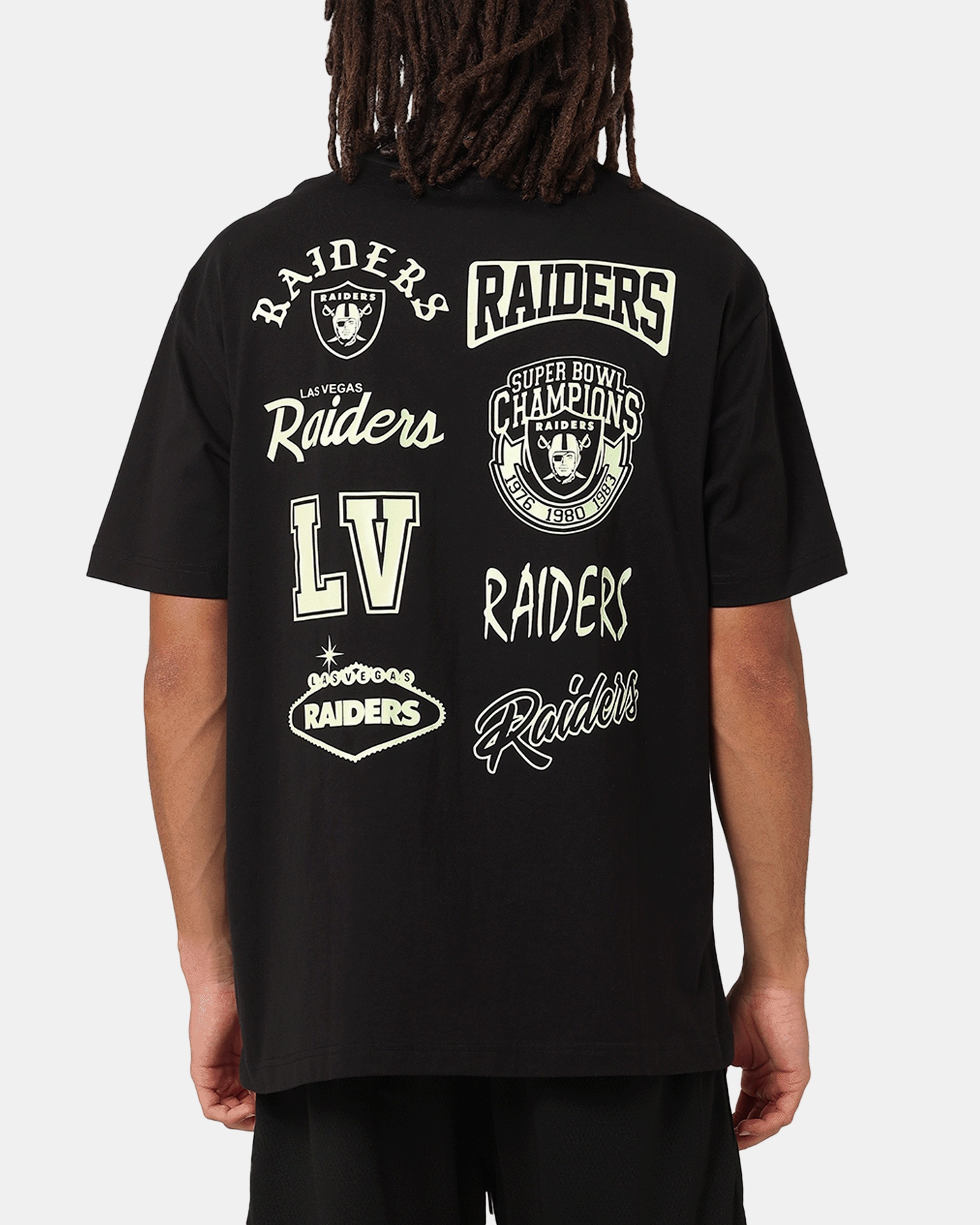 New Era Las Vegas Raiders Oversized Glow T-Shirt Black Durable Knit Structure