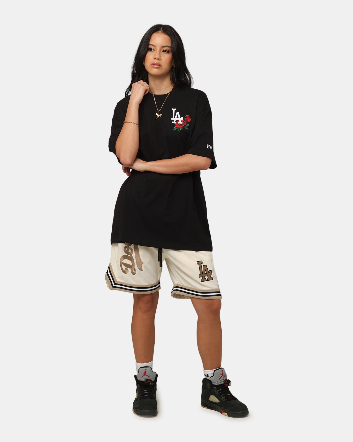 New Era Los Angeles Dodgers Rose Oversized T-Shirt Black Active Trend Look