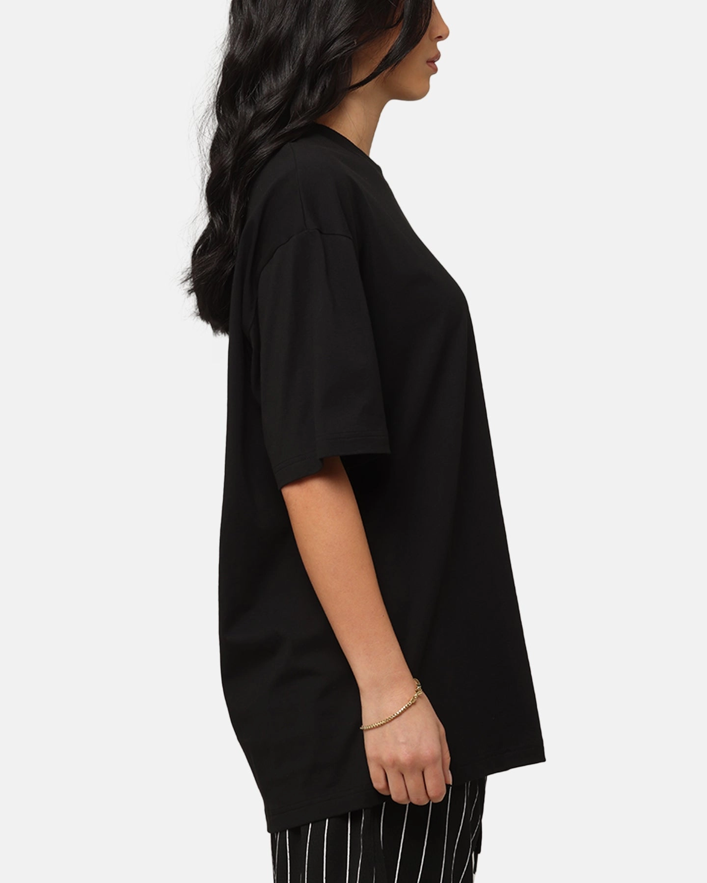 Drop Shoulder Cut New Era New York Yankees Rose Oversized T-Shirt Black