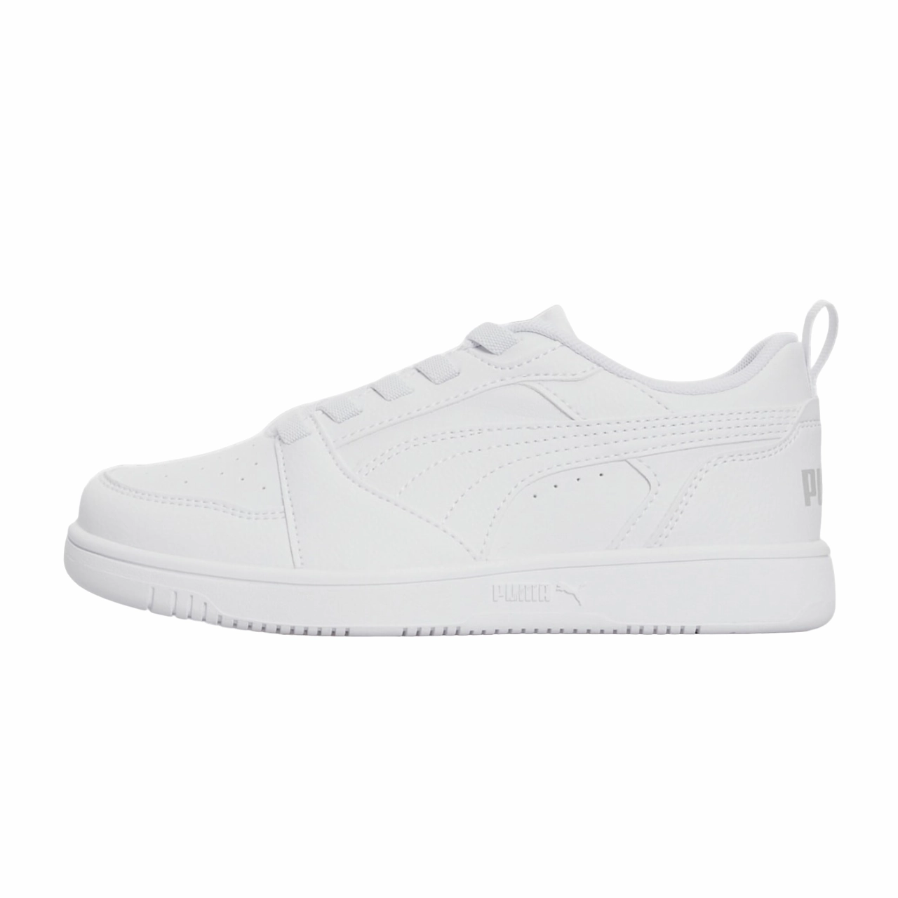 Stable Grip Design running for weight loss shoes Puma scarpa sneakers da ragazzi Rebound v6 396742-03 bianco-grigio