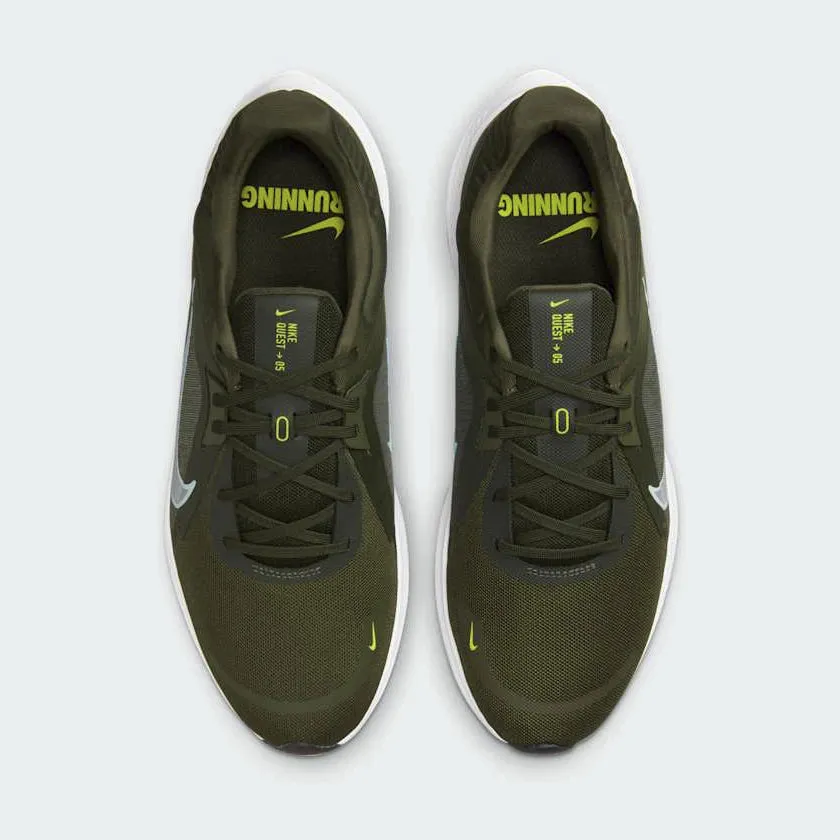 Nike Quest 5 Men's Green Running Shoes DD0204 300 Unibody Sole Construction Wide - footed