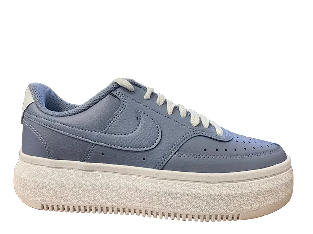 Nike scarpa sneakers con zeppa Court Vision Alta Leather DM0113 400 celeste polvere bianco uphill running shoes