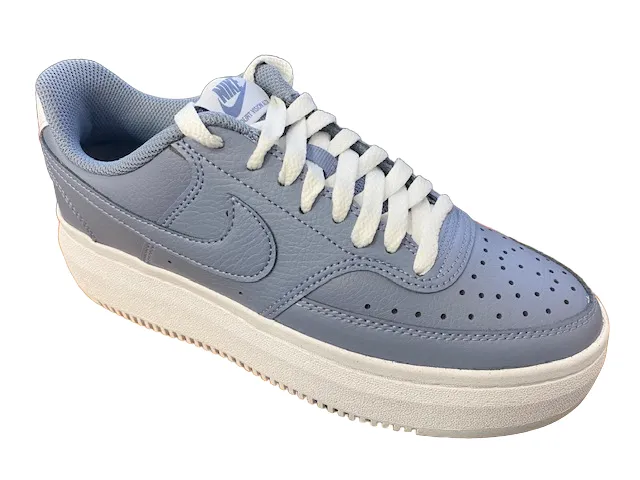 Firm Grip Nike scarpa sneakers con zeppa Court Vision Alta Leather DM0113 400 celeste polvere bianco