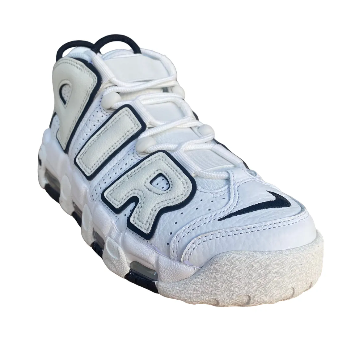 Nike scarpa sneakers da donna Air More Uptempo DO6718-100 bianco nero Compression Molded Outsole Ultra Breathable Ventilation