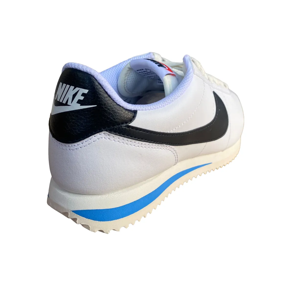 Nike scarpa sneakers da donna Cortez DN1791-100 bianco nero azzurro Slip Resistant Memory foam insole