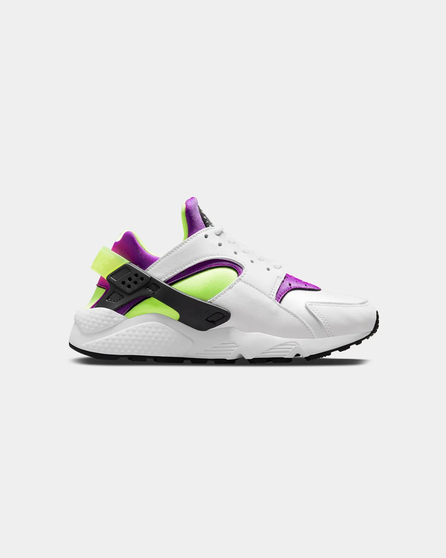 Nike Women's Air Huarache White/Neon Yellow Vegan Friendly Material cushioning technology