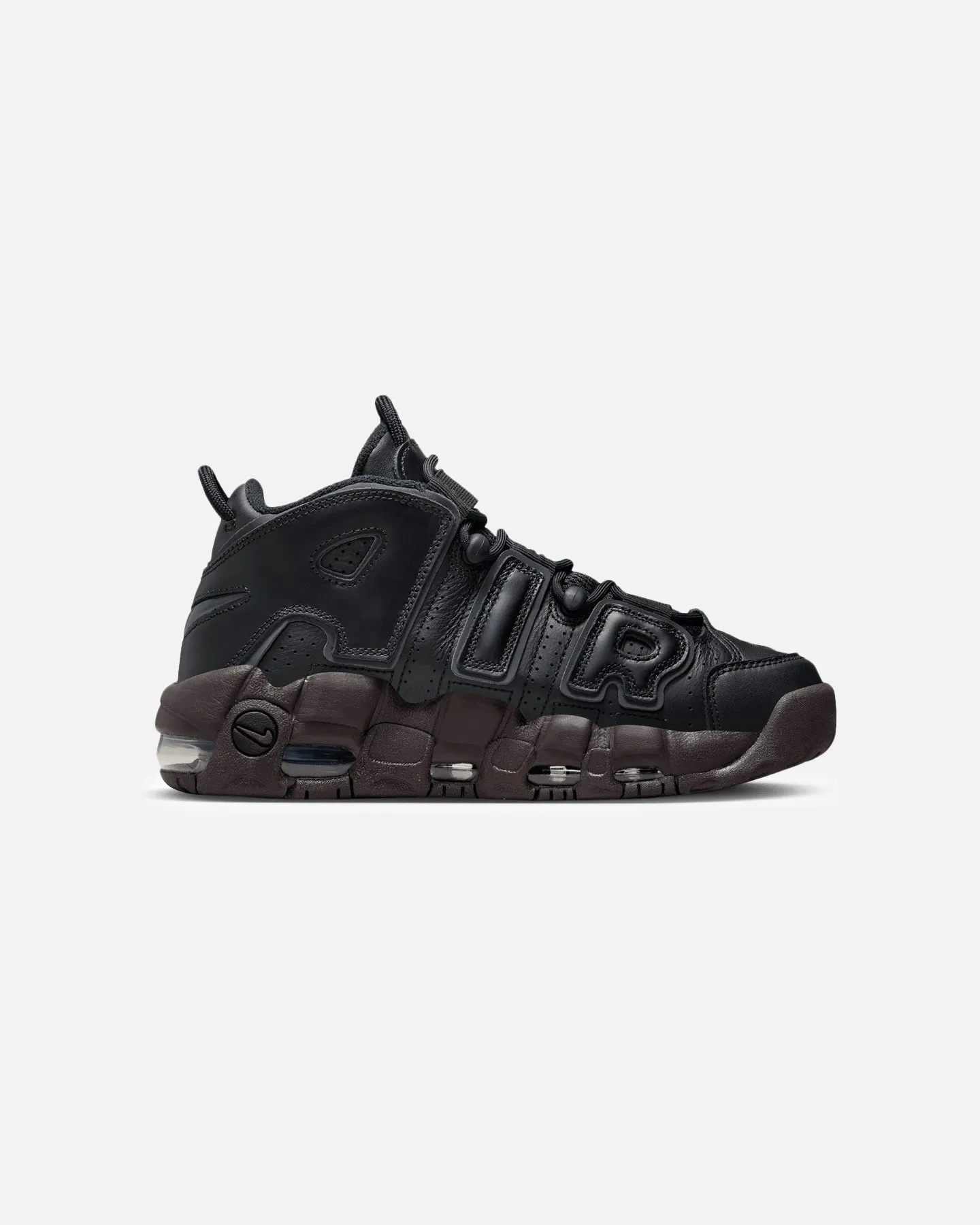 Nike Women's Air More Uptempo Black/Anthracite metallic running gear reinforced construction
