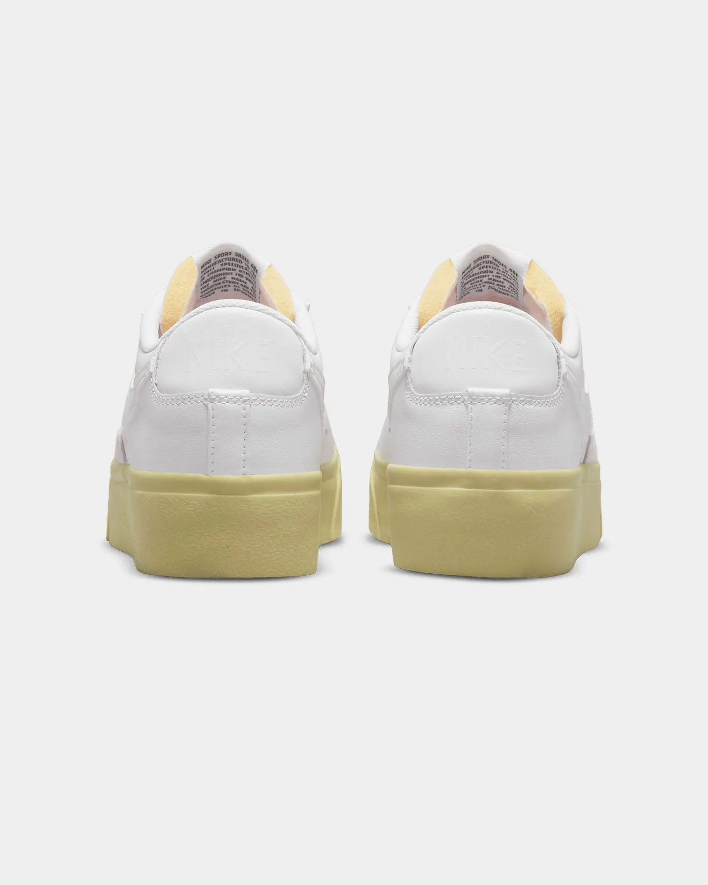 Nike Women's Blazer Low Platform Shoes White/White-Lemon air - cushioned shoes drama - themed running wear