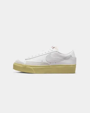 Soft Interior Limited - edition Nike Women's Blazer Low Platform Shoes White/White-Lemon