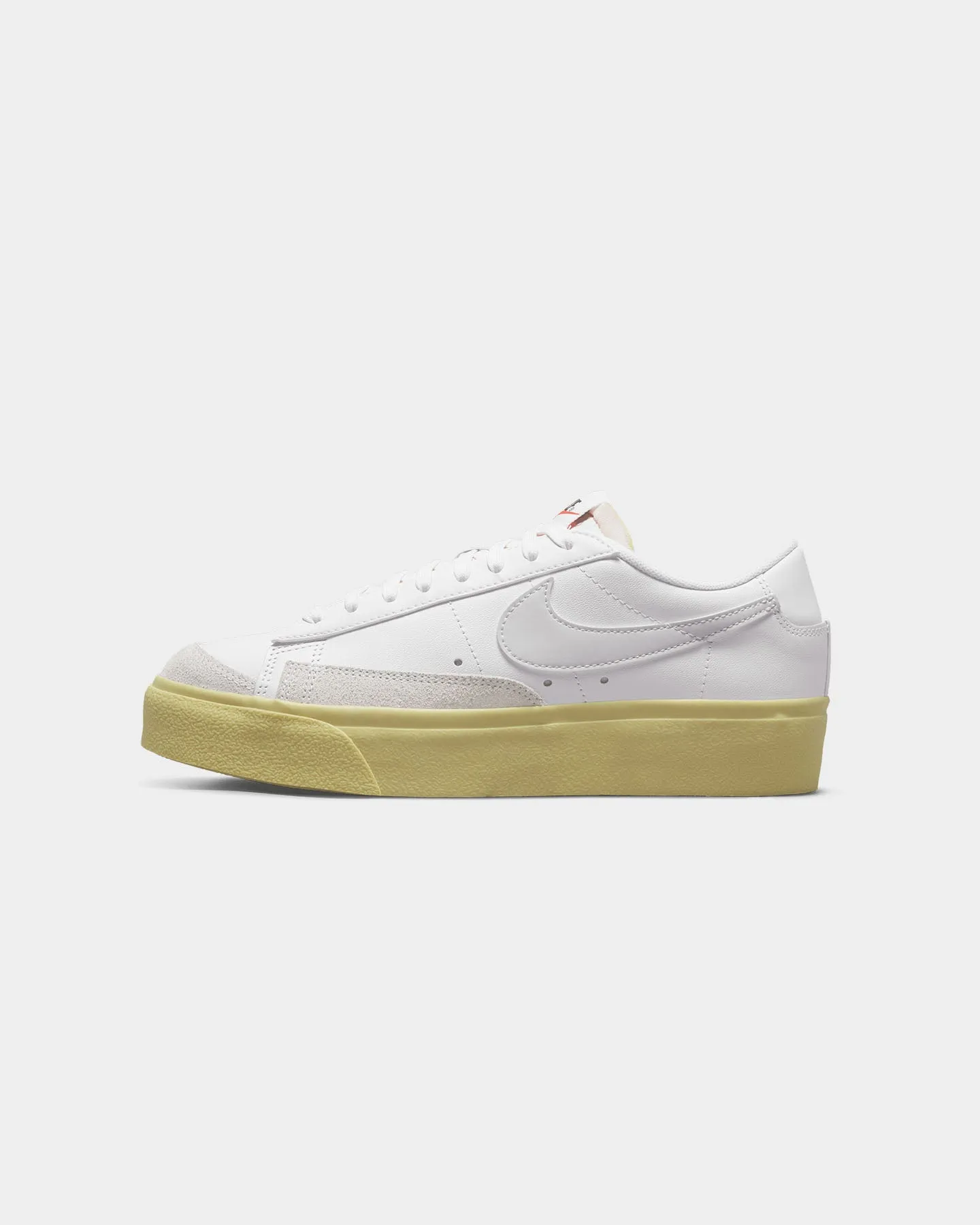 Soft Interior Limited - edition Nike Women's Blazer Low Platform Shoes White/White-Lemon