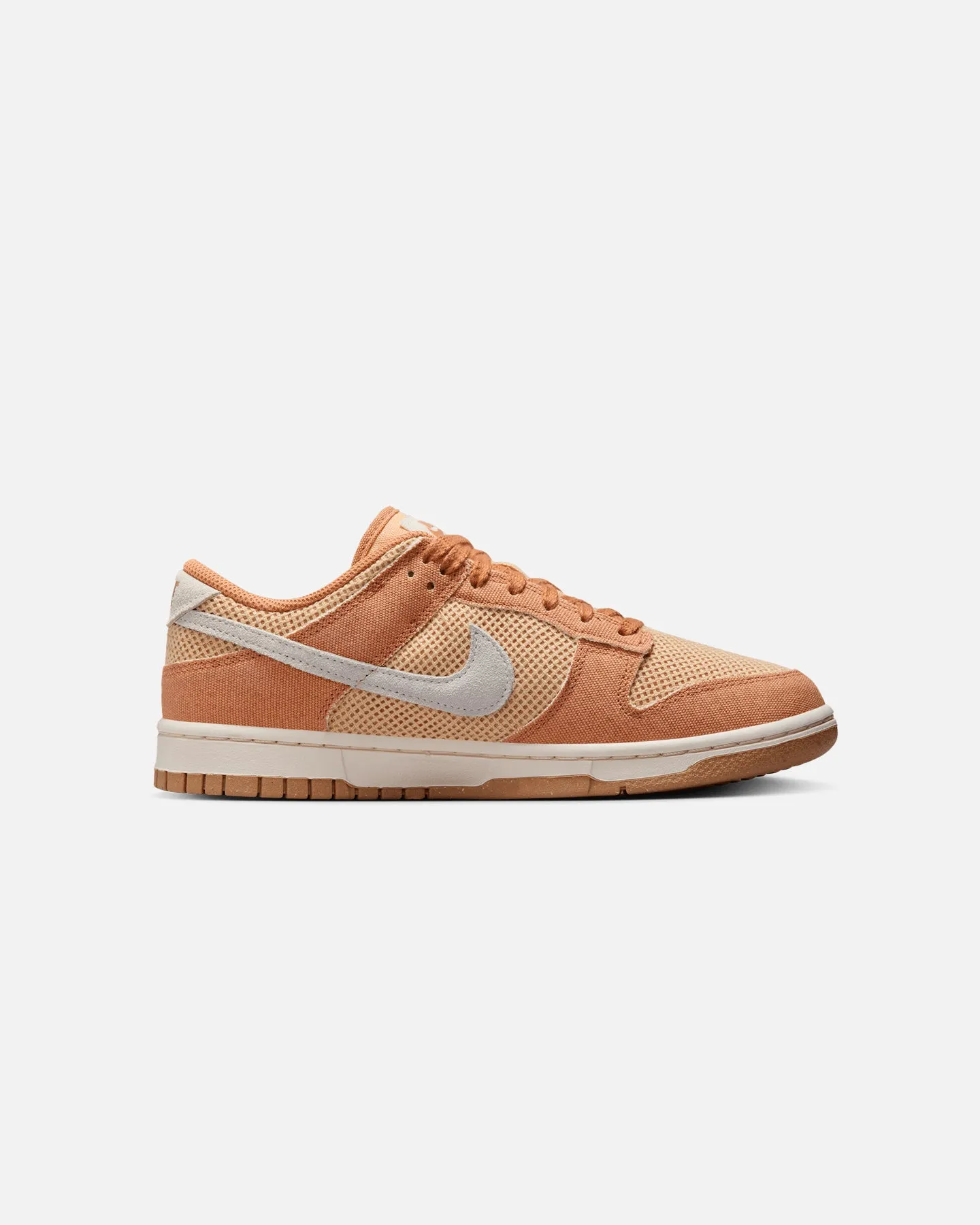 Nike Women's Dunk Low Next Nature SE "Summer" Amber/Pale Ivory running on concrete Non Slip Lace Lock