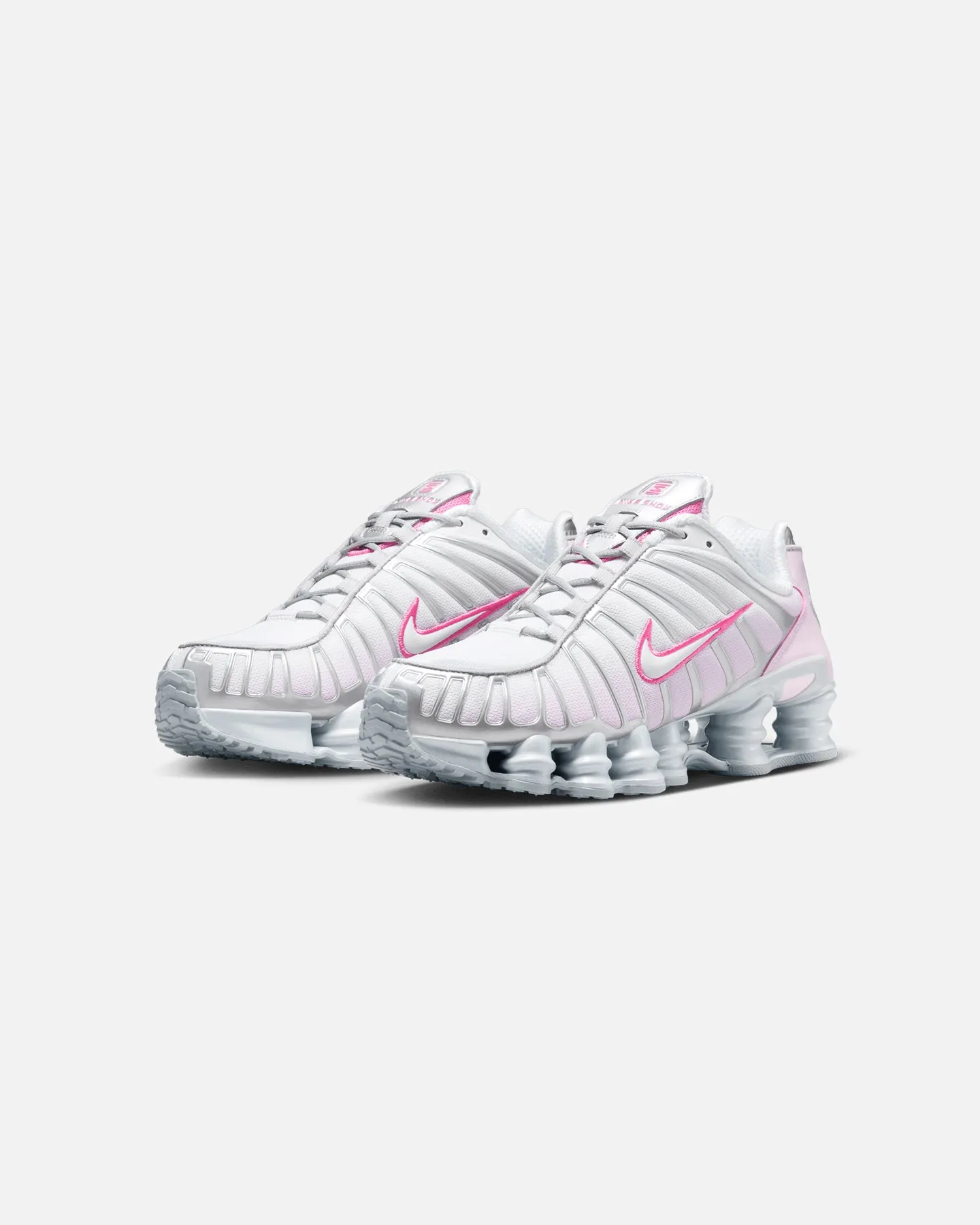 Beginner - runner toe box support Nike Women's Shox TL "Pink Foam" Metallic Platinum/Pinksicle