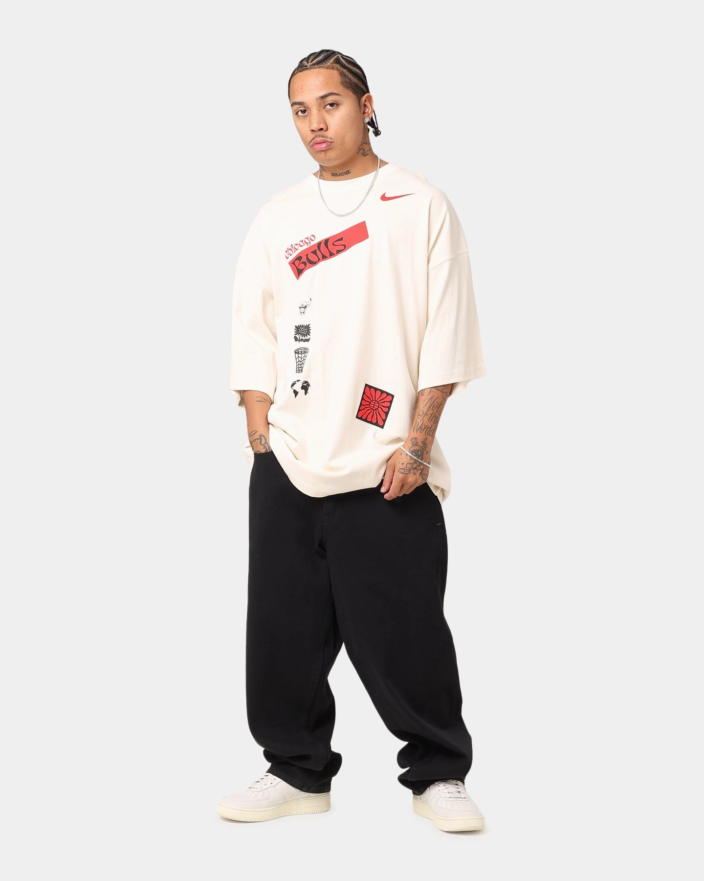 Odor Control Finish Nike Chicago Bulls NBA Courtside Oversized T-Shirt Pure