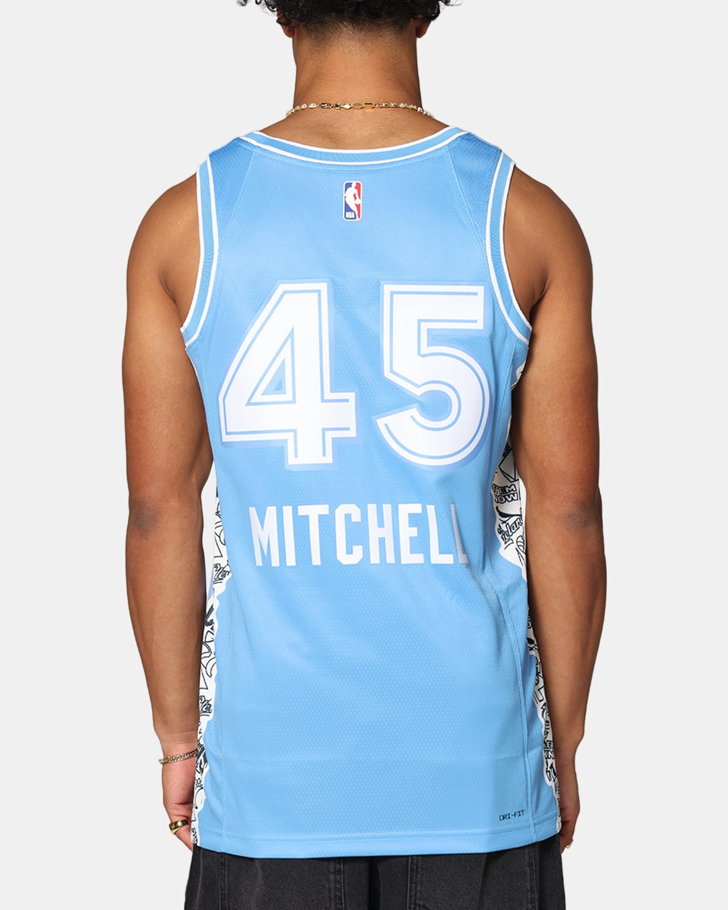 Nike Donovan Mitchell Cleveland Cavaliers #45 City Edition 2024/25 Nike Dri-Fit NBA Swingman Jersey Valor Blue Training Look Breath Panel