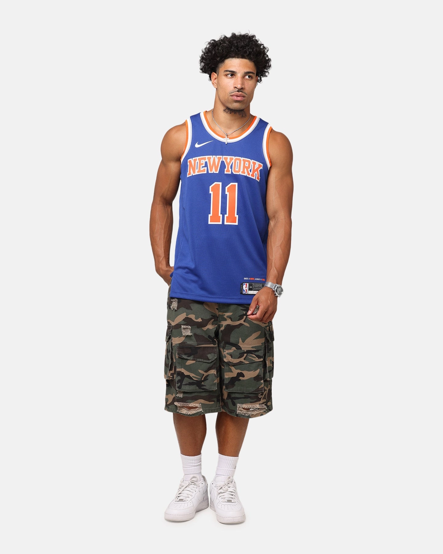 Nike Jalen Brunson New York Knicks #11 Icon Edition 2022/23 Nike Dri-Fit NBA Swingman Jersey Rush Blue Flexible Training Gear