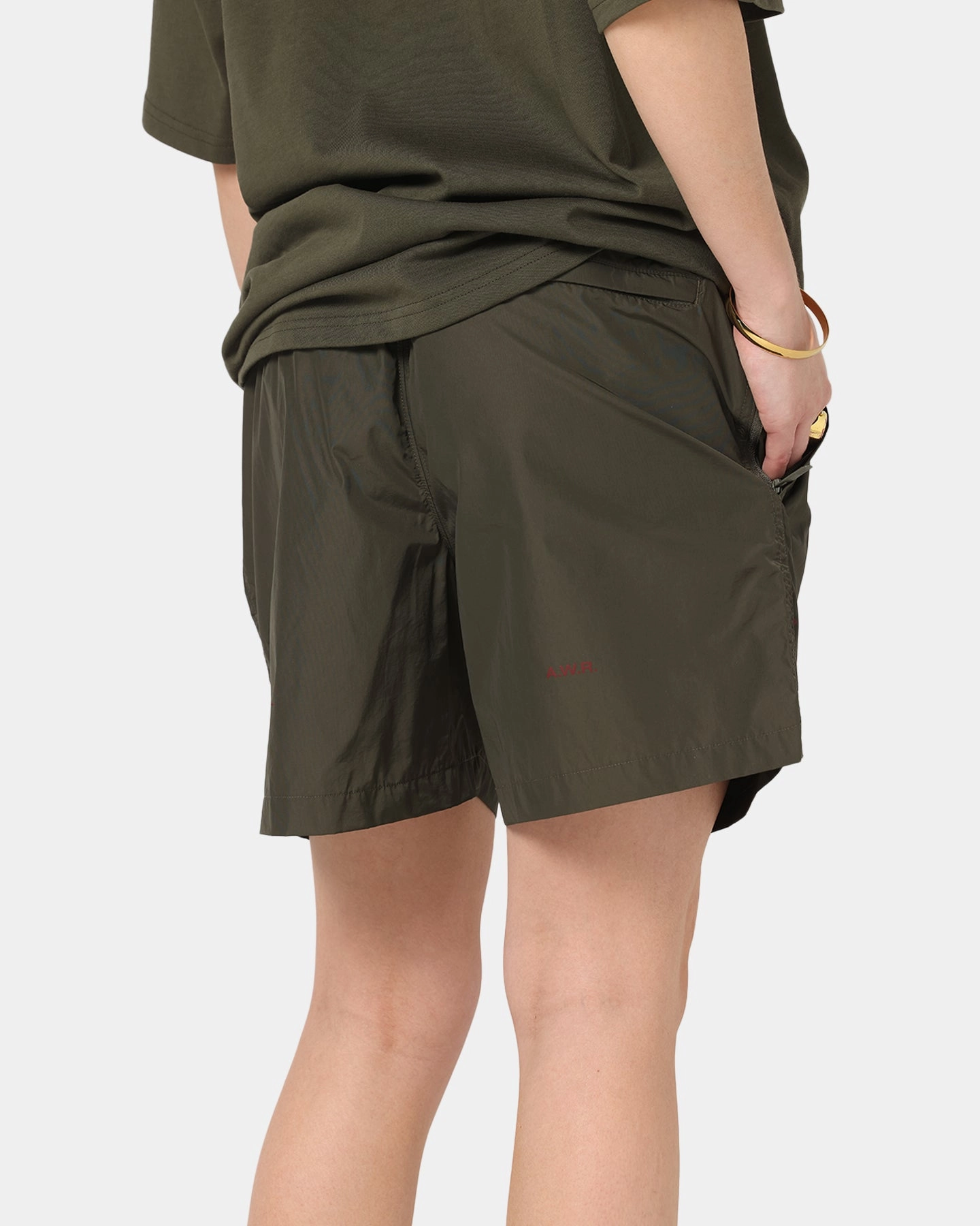 Nike Nocta Cardinal Nylon Shorts Khaki Fashionable Cut Easy Care Fabric Finish