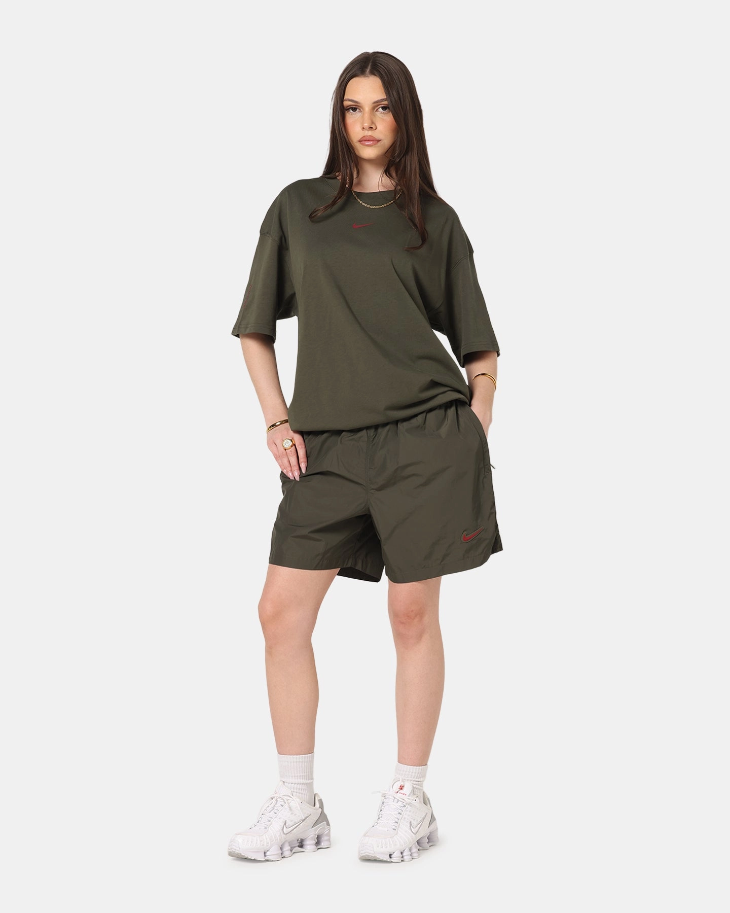 Nike Nocta Cardinal Nylon Shorts Khaki Comfy Texture
