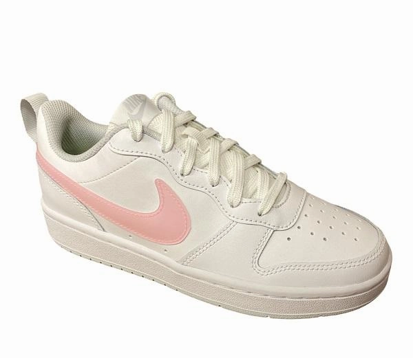 Stripe Nike scarpa sneakers da ragazza Court Borough Low 2 DD3023 100 bianco arrurro rosa
