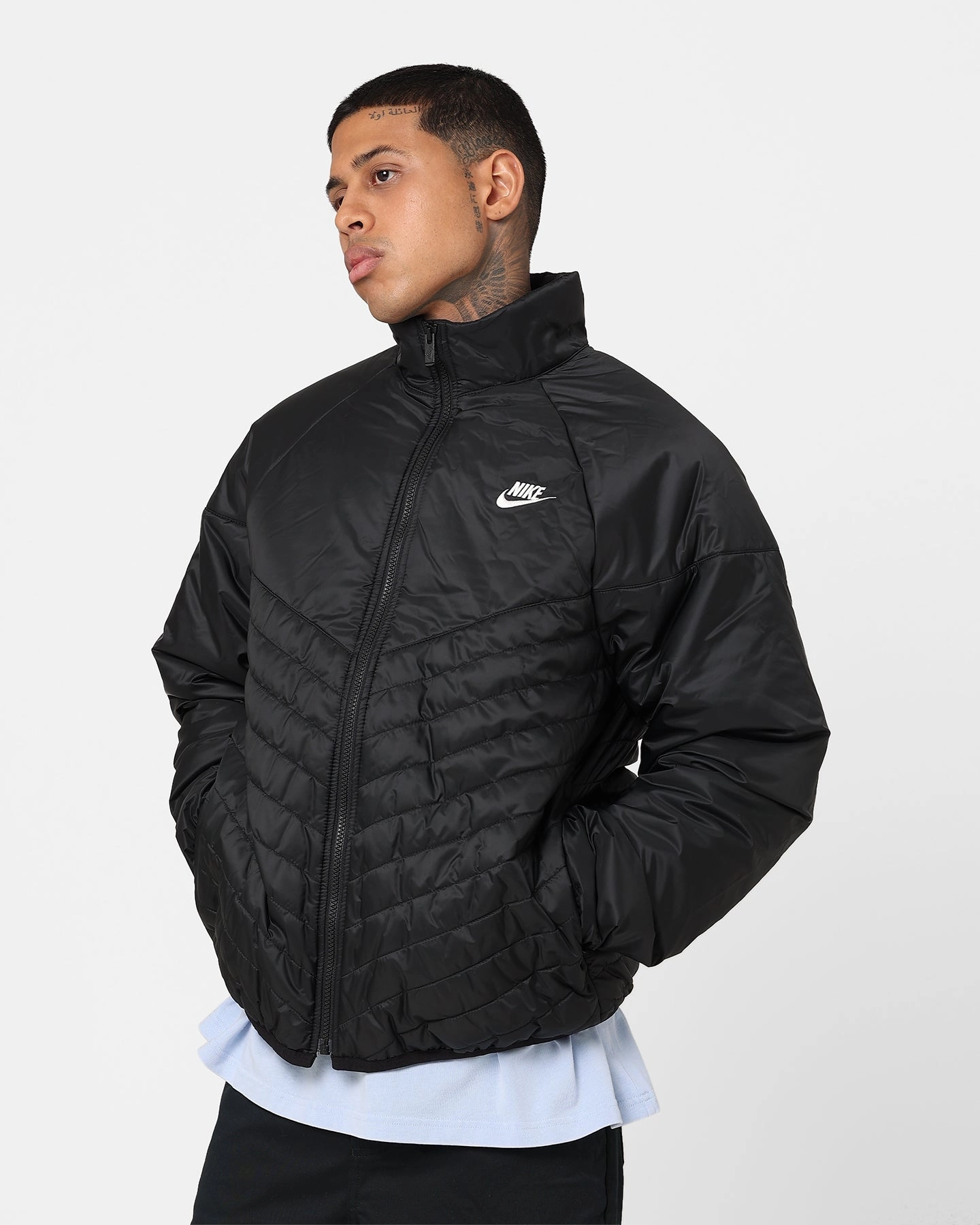 Nike Sportswear Windrunner Therma-FIT Midweight Puffer Jacket Black/Black/Sail Abrasion Resistant Surface