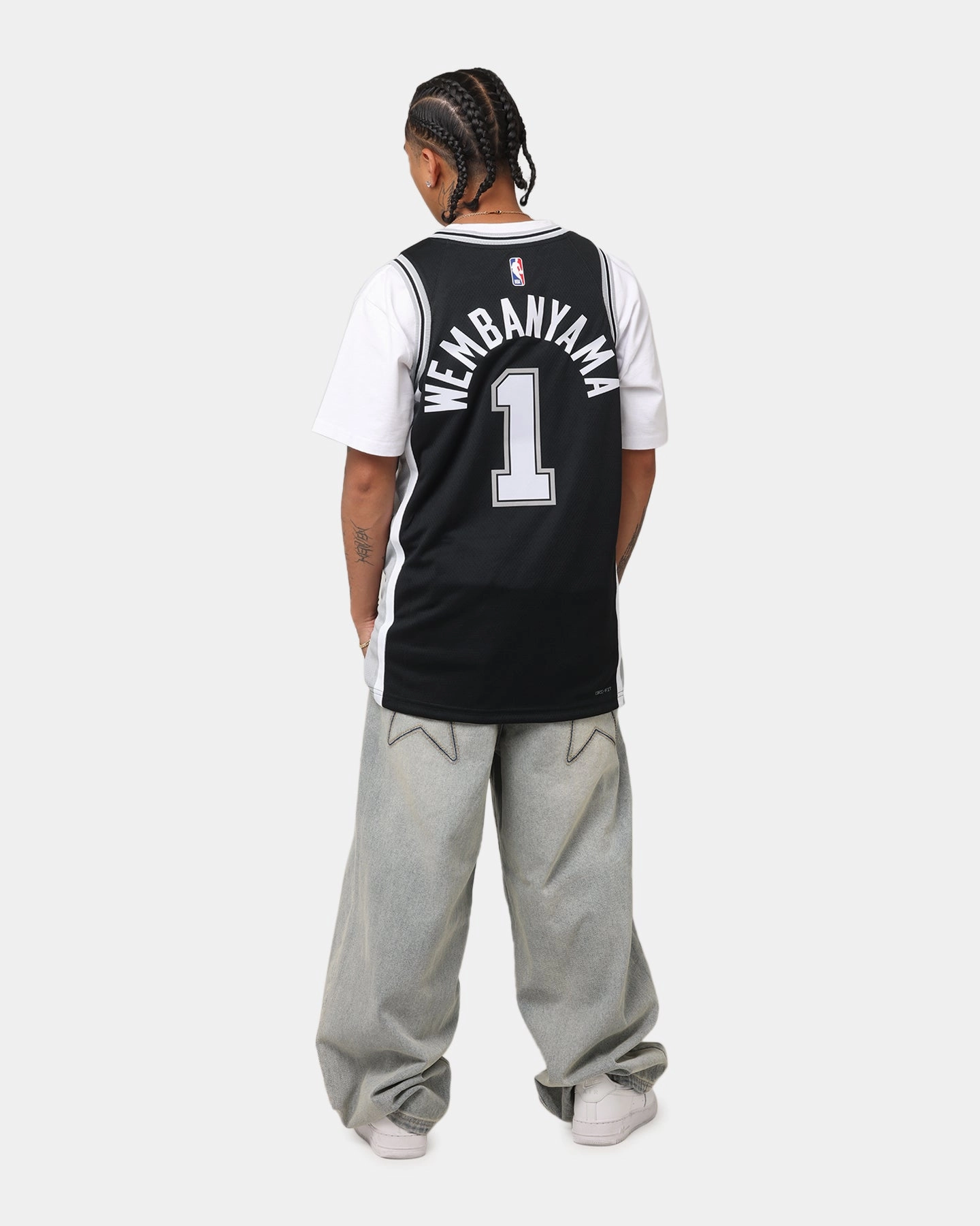 Nike Victor Wembanyama San Antonio Spurs #1 Icon Edition 2022/23 Nike Dri-Fit NBA Swingman Jersey Black Modern Look No Pressure