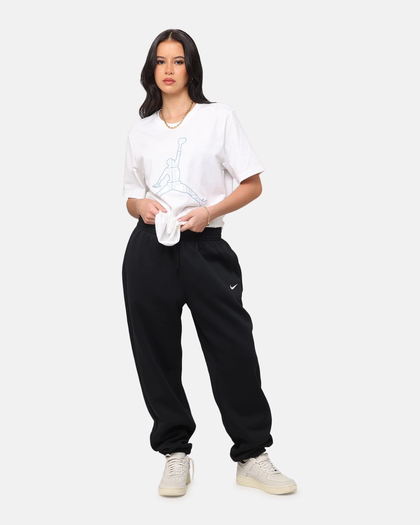 Timeless Look Hip Friendly Pockets Nike Women's Sportswear Phoenix Fleece High-Waisted Oversized Sweatpants Black/Sail